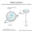 thumbnail image 5 of Real Ethiopian Opal Engagement Ring with Diamond Halo - Classic Round Opal Ring - 2 Carat - AAA Quality, 925 Sterling Silver, US 4.00, 5 of 9