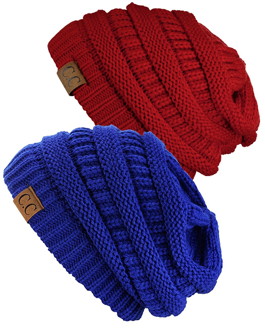 C.C C.C Women's Knit Beanie Cap Hat (2 PACK)