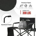 thumbnail image 6 of OmySalon Tall Folding Directors Chair with Side Table Storage Bag, Aluminum Frame 300 lbs Capacity, Portable Makeup Artist Bar Height, 19.7" D x 24.6" W x 45.7" H(Black), 6 of 7