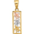 thumbnail image 3 of 14K Two-Tone With White Rhodium Polished Turtles Rectangle Pendant (Width 7) (Length 17) - Jbsp, 3 of 5