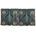 thumbnail image 7 of Yayeee Kitchen Curtains Tier Set of 2 Light Filtering 57"x24" Over Sink Window Panels, Navy Blue Peacock Pattern, 7 of 7