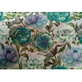 thumbnail image 4 of oneOone Cotton Silk Teal Blue Fabric Flower & Leaves Watercolor Sewing Fabric By The Yard Printed Diy Clothing Sewing Supplies 42 Inch Wide, 4 of 4