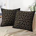 thumbnail image 3 of LALILO Throw Pillow Covers Lattice Gold Abstraction Art Black Cushion Cover 18" x 18", 2 Pack, 3 of 6