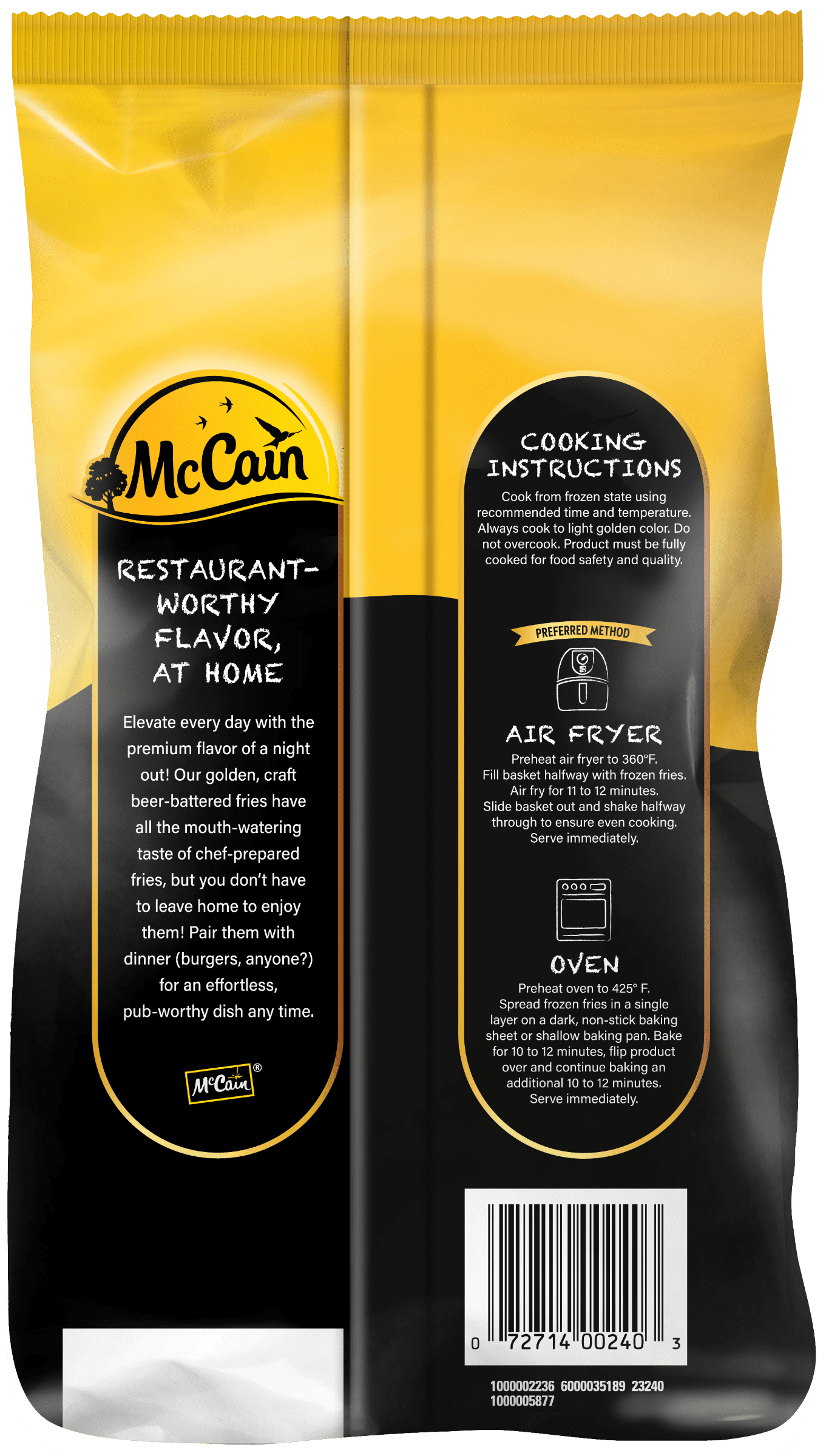 McCain Craft Beer Battered Thin Cut Frozen French Fries, 22 oz Bag