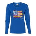 thumbnail image 2 of Wild Bobby, Colorful Neon Flag, Streetwear, Women Graphic Long Sleeve Tee, Royal, X-Large, 2 of 3
