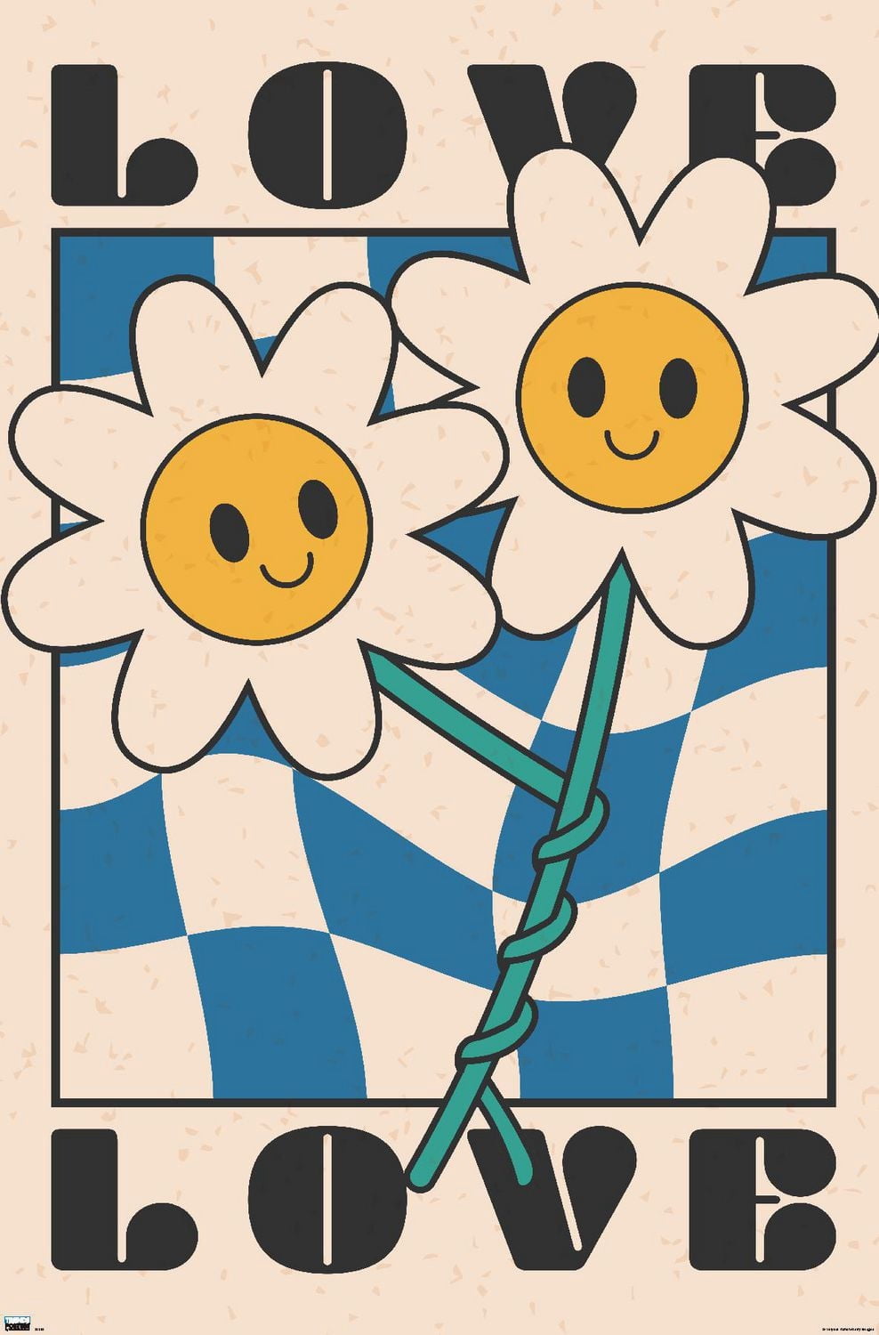 Smile Face - Love Flowers Wall Poster, 22.375" x 34"