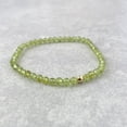 thumbnail image 2 of Natural Peridot 4mm round Shape faceted Cut Beads Stretchable Bracelet for Men & Women., 2 of 2