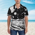 thumbnail image 2 of Honeii Cosmic Landscape Celestial Art Print Men’s Hawaiian Shirt,Classic Button-Down Short Sleeve Shirt, for Beach, Vacation, and Outdoor Activities,X-Large, 2 of 7