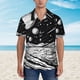 thumbnail image 2 of Balery Cosmic Landscape Celestial Art Camisas hawaianas de manga corta para hombre, camisas playeras de corte holgado, camisas de vacaciones con botones,Small, 2 of 7