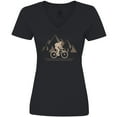 thumbnail image 3 of Inktastic Mountain Biking Adventure Women's V-Neck T-Shirt, 3 of 5