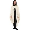 thumbnail image 2 of Mintra Home Wearable Blanket Hoodie, Soft, Warm & Cozy Snuggies for Women & Men, Hooded Blanket with Full Sleeves for Adults, One Size Fits All, 70in x 62in (Cream), 2 of 4