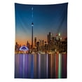 thumbnail image 3 of Ambesonne Dark Blue Tablecloth Rectangular Table Cover, Toronto Urban City, 60"x90", Dark Blue, 3 of 4