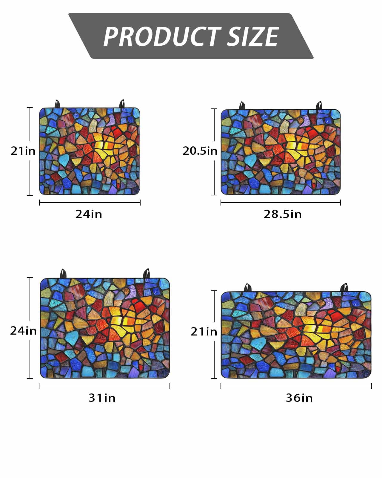 Stove Top Covers for Electric Stove, Blue Red Yellow Glass Stovetop Cover Protector, Modern Colored Rainbow Stained Glass Induction Cooktop Protector Oven Mat for Kitchen Countertop 24"x21"