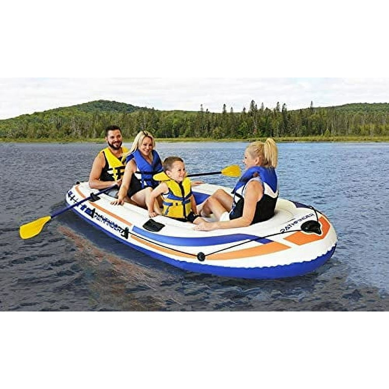 Pathfinder Inflatable Raft 2 Person Boat with Pump Oars Sports River Canoe  Rafting Outdoor Beach Lake 