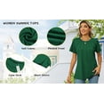 thumbnail image 5 of Rosvigor Blouses for Women Short Sleeve Shirts Casual Dressy Summer Tops with Pleats, 5 of 7