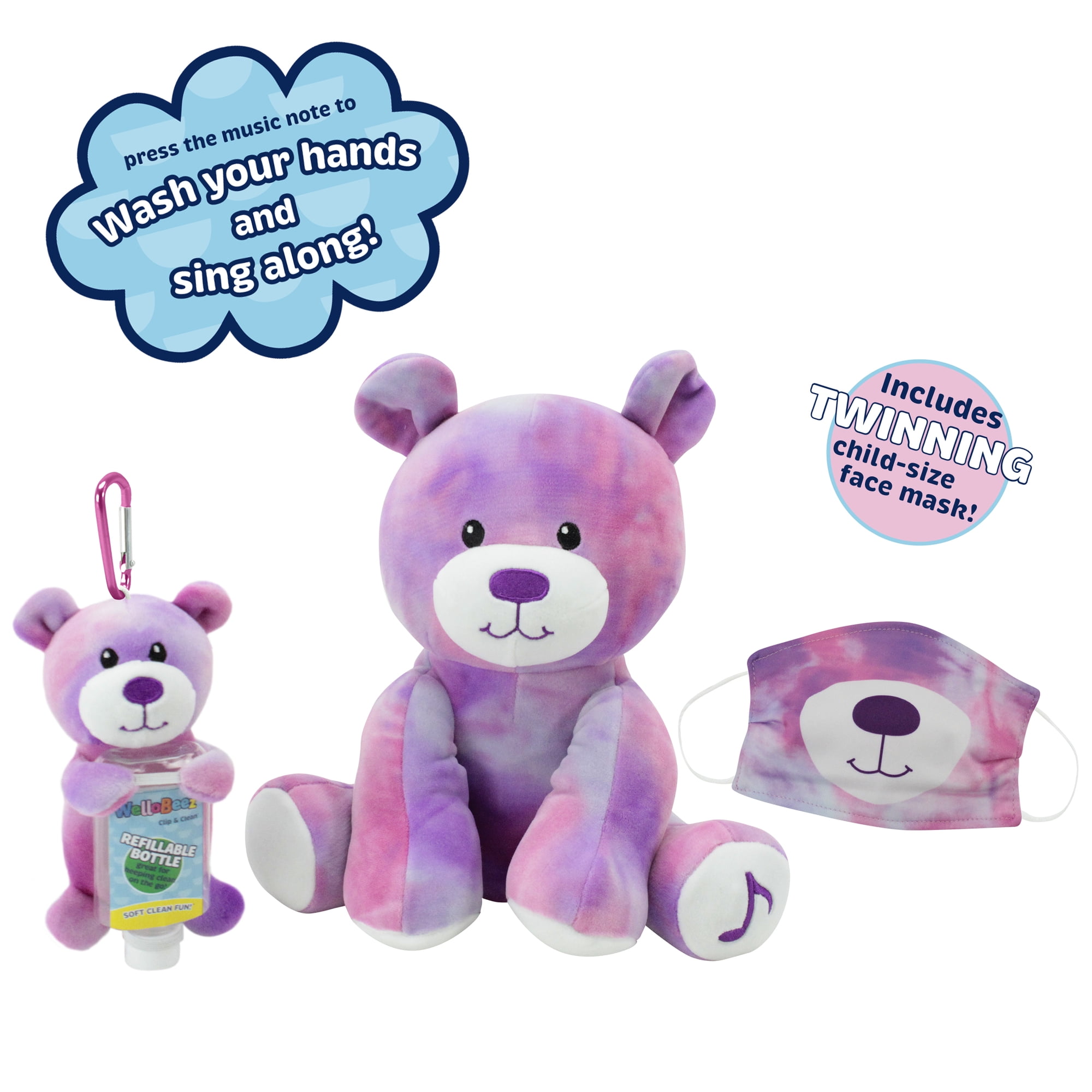 Animal Adventure® Wellobeez™ Antimicrobial Musical Clean Crew™ Bear Plush Bundle