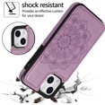 thumbnail image 4 of Design for iPhone 14 Plus Case with Tempered Glass Screen Protector Credit Card Holder Slot, PU Leather Wallet Phone Cases Kickstand Protective Cover for iPhone14plus iP14+ Women 6.7" Purple, 4 of 7
