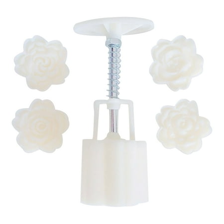 

Plastic Mooncake Mold 50g 3D Rose Flower Stamps Biscuit Cookie Cutter Mould DIY Fondant Baking Tool for Mid-Autumn Festival