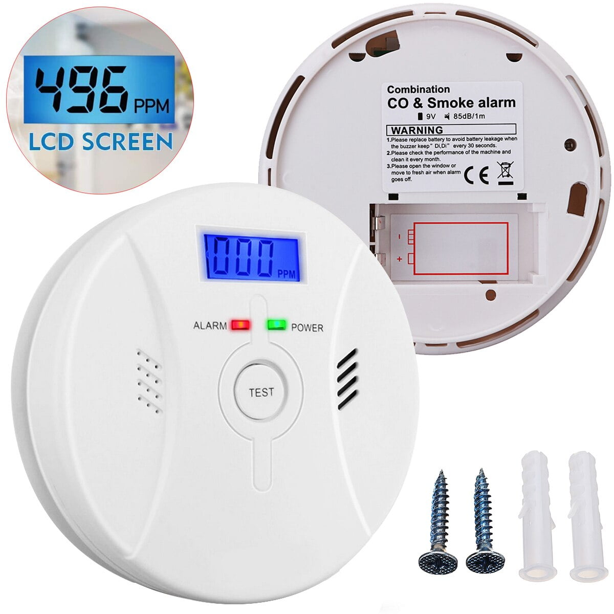 Carbon Monoxide and Smoke Alarm, Smoke Detector and Carbon Monoxide