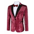 thumbnail image 6 of COOFANDY Mens Sequin Suit Jacket Tuxedo Tails Shiny Blazer One Button Sport Coat, 6 of 10