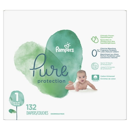 Pampers Pure Protection Diapers Size 1 -132 Count