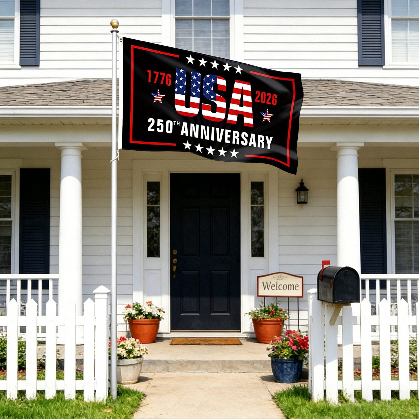 Win s Way USA 250th Anniversary Flag 1776-2026 American Independence Celebration Banner