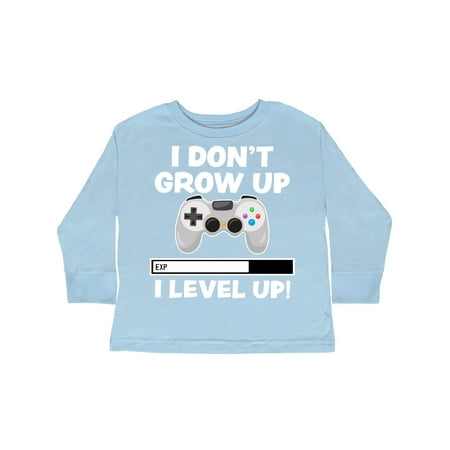 

Inktastic I Dont Grow Up I Level Up with Game Controller White Gift Toddler Boy or Toddler Girl Long Sleeve T-Shirt