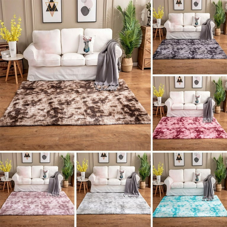 Super Soft Area Rugs for Bedroom Living Room, Rectangular 9ft x 12ft Tie  Dyed Brown Fluffy Carpet for Boys Girls Room, Shaggy Throw Rug Clearance  for