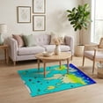 thumbnail image 3 of ODIKA 4'x6' Washable Area Rug Large Ocean Playroom Map Educational Interlocking Polygon Motif for Dorm Room, Small Living Stain Resistant Low Profile, Easy Care, 3 of 7