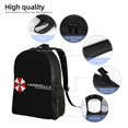 thumbnail image 4 of Mochila negra con símbolo de Resident Evil Corp. para hombre y mujer, mochila para portátil, para trabajo, negocios, viajes, mochila informal para la escuela, mochila para estudiantes universitarios,, 4 of 5