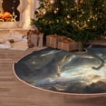 thumbnail image 6 of Daiia Space White Horse Drawing Merry Christmas Tree Skirt , Xmas Large Lace-up Tree Skirt, Santa Snowflakes Rustic Home Decorations New Year Party Farmhouse Decor-48", 6 of 7