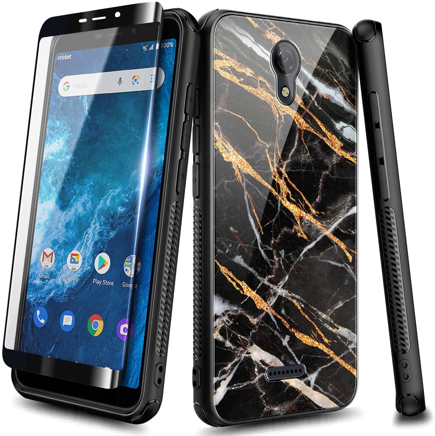 AT&T Fusion Z Case, AT&T Motivate Case with Tempered Glass Screen