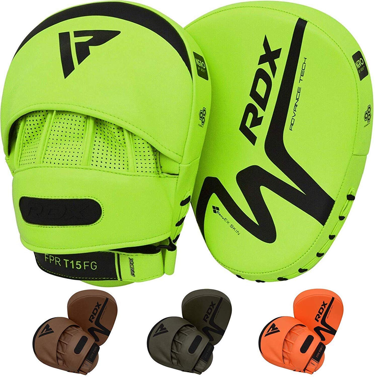 RDX Boxing Pads Focus Mitts Convex Skin Leather Curved Hook and Jab