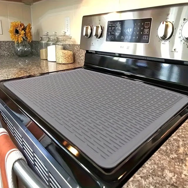 Langgg Large Silicone Stove Mat With Non-slip Texture For Induction Cooker And Is Widely Used In Various Silver gray