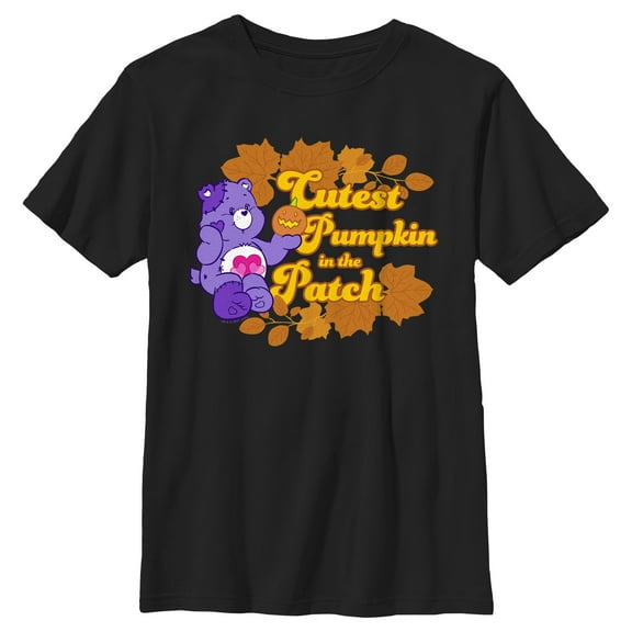 Boy's Care Bears Halloween Harmony Bear Cutest Pumpkin in the Patch Graphic T-Shirt