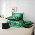 thumbnail image 5 of Feelyou Fashion Sequin Print Bedding Comforter Set 7 Pieces for Girls, Glitter Luxury Diamond Full Bedding Set, Green Princess Style Reversible Fitted Sheet Flat Sheet, Super Cozy Room Decor, 5 of 7