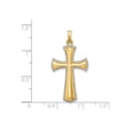 thumbnail image 3 of 14k Two-Tone Gold Cross Pendant for Men or Women with Beveled Flared Edge and Diamond-Cut Rhodium Accents, Religious Christian Symbol, Spiritual Jewelry for Faith and Devotion, 3 of 6