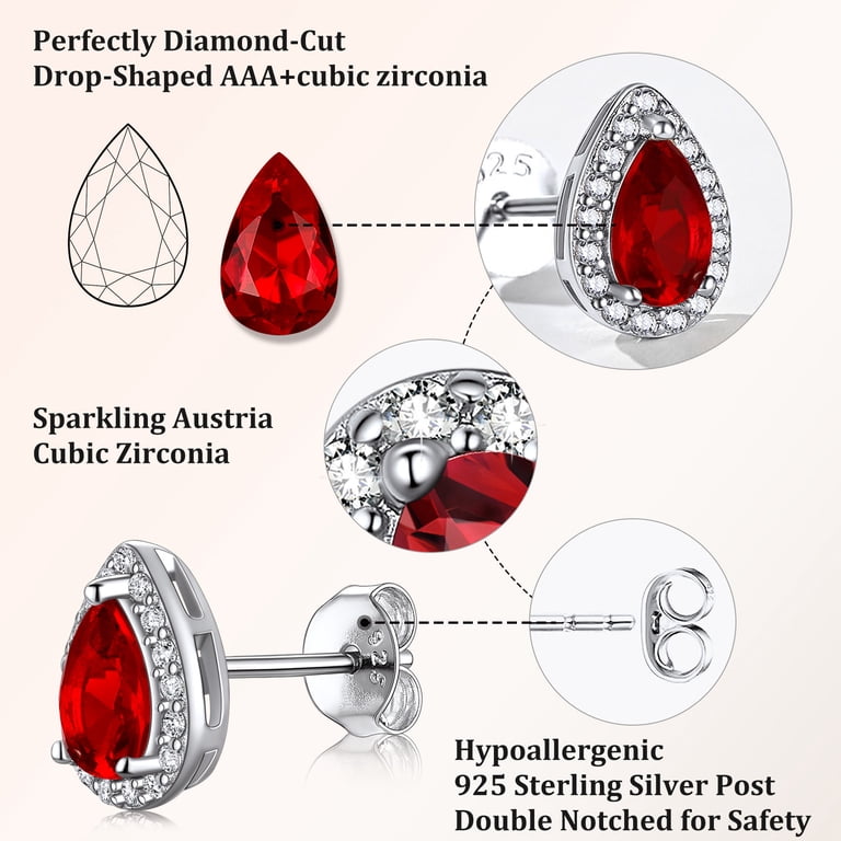 Bestyle January Birthstone Sterling Silver Stud Earrings photo 8