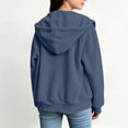 thumbnail image 5 of NAISIBABY Girls' Hooded Zip-Up Hoodie, Solid Thicken Jackets Coat Sweatshirts Fashion Kids Clothes Navy Size 15, 5 of 8