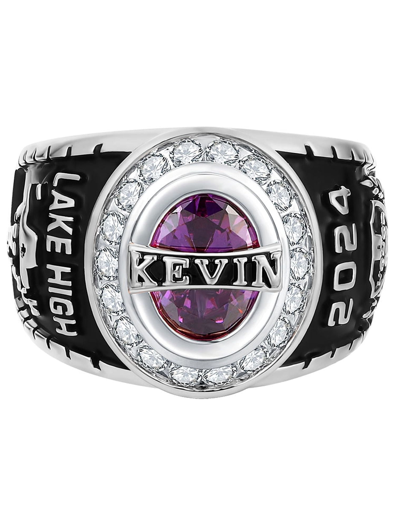 Order Now for 2025 Graduation, Freestyle Men's CZ Oval Stone Personalized Top Class Ring, Personalized, High School or College