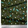 thumbnail image 3 of Soimoi Green Rayon Fabric Dot & Feather Print Fabric by Yard 42 Inch Wide, 3 of 3