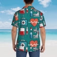 thumbnail image 6 of Goofa Medical Elements Hawaiian Shirt for Men, Unisex Summer Beach Casual Short Sleeve Button Down Shirts,Aloha Tropical Floral print shirt-Small, 6 of 9