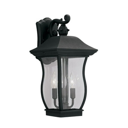 

Designers Fountain 2722-BK Chelsea - Three Light Outdoor Wall Lantern Black Finish with Clear Beveled Glass