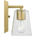 thumbnail image 6 of Vertex Collection One-Light Brushed Gold Clear Glass Contemporary Bath Light, 6 of 12