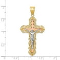 thumbnail image 3 of FB Jewels 14K Tri Color Gold Diamond-cut Crucifix Pendant, 3 of 4