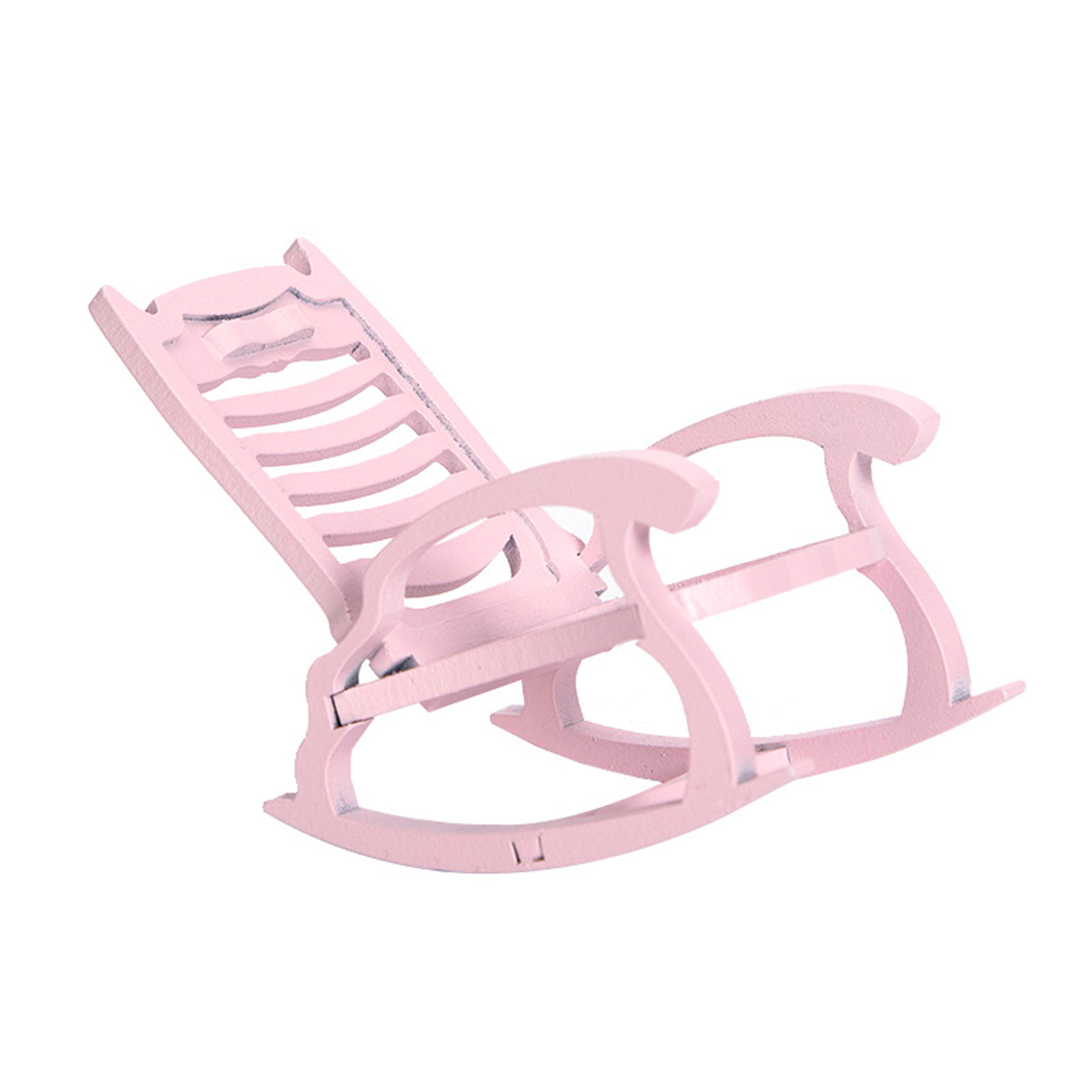 Skindy Mini Rocking Chair Simulation DIY Decoration, Wooden Dollhouse