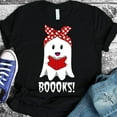 thumbnail image 1 of Boooks T-shirt Librarian Shirts Reading Tshirt Geek Shirt Nerd Gift Student Tee Women's Ghost Top, 1 of 3