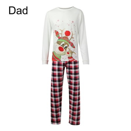 

women Christmas pajamas for family matching outfits son daughter sets soft Red Christmas Parent-child Wear Fashion Lattice Elk Print Family Pajamas Home Service Parent