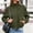Army Green, variant on Women's Faux Suede Cropped Jacket Stand Collar Full Zip Long Sleeve Casual Bomber Coat with Pockets Fall Outerwear