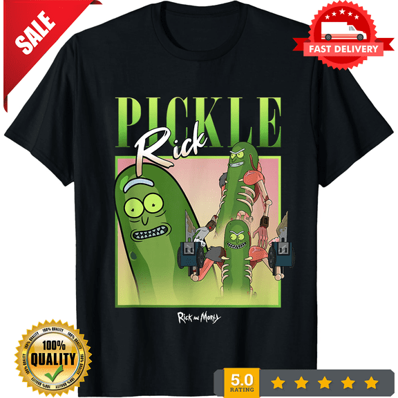 Rick & Morty Pickle Rick Multiple Poses Poster T-Shirt, LIMITED EDITION-TH70074